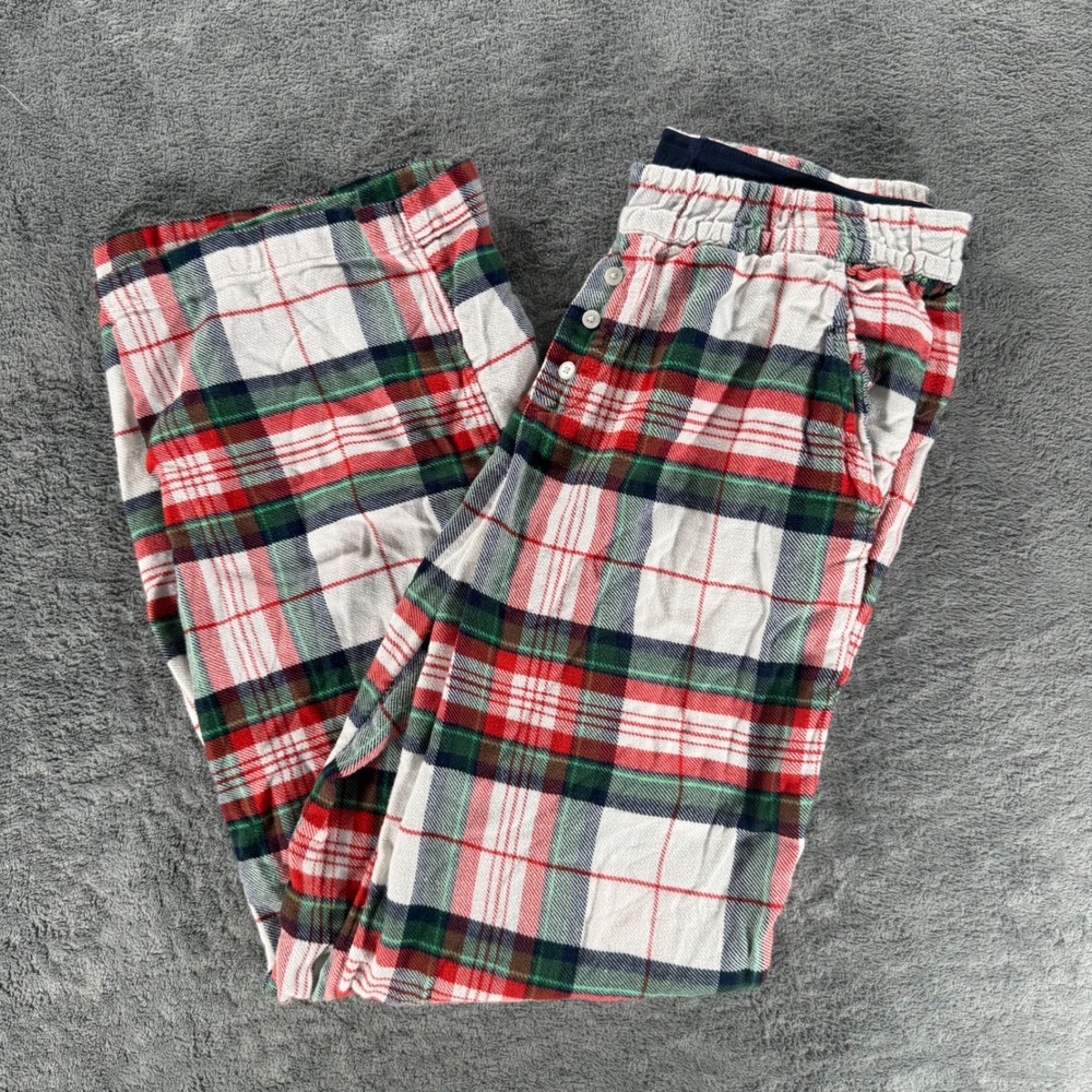 Aerie Flannel Skater Pajama Pants Women Small Red Green Plaid Loungewear Festive